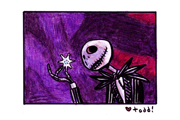 Toddbot "Jack Skellington with snowflake" Framed Print