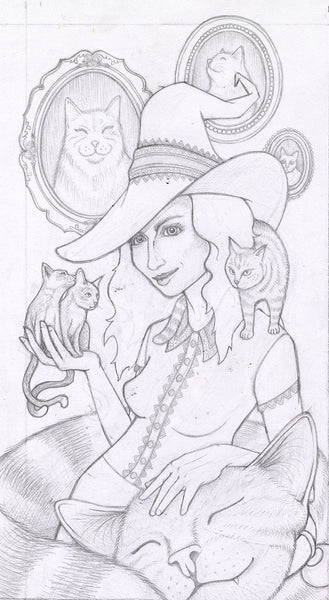 Leah Kellaway "A Witch’s Familiars Original Drawing"