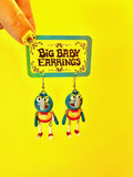 BIG BABY EARRINGS KITTY COLVIN "Big Baby Earrings Raised by Rainbows Collection (Cannonball Flyer Gonzo)"