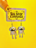 BIG BABY EARRINGS KITTY COLVIN "Big Baby Earrings Raised by Rainbows Collection (Lavender Rowlfs)"