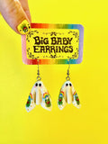 BIG BABY EARRINGS KITTY COLVIN "Big Baby Earrings Raised by Rainbows Collection (Big Baby’s Original 3D Sheet Ghosts  Rainbow Kermit Sheets)"