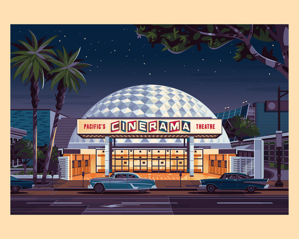 George Townley "Cinerama Dome at Night (Retrospective Edition)" Framed Print