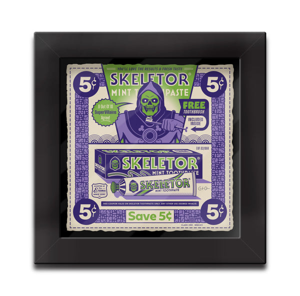 Clark Orr "Skeletor Toothpaste Coupon" Framed Print