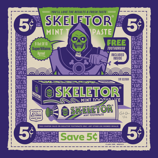 Clark Orr "Skeletor Toothpaste Coupon" Print