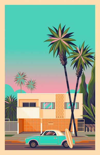 George Townley "Dingbat House on Mar Vista (Retrospective Edition)" Framed Print