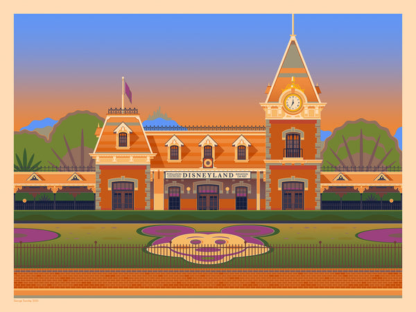 George Townley "Disneyland Entrance (Retrospective Edition)" Framed Print