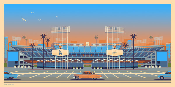 George Townley "Dodger Stadium (Retrospective Edition)" Framed Print