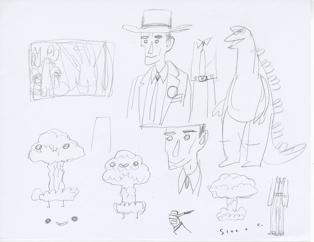 Scott C. "Oppenheimer and Godzilla sketches"