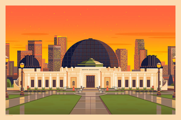 George Townley "Griffith Observatory at Sunset (Retrospective Edition)" Framed Print