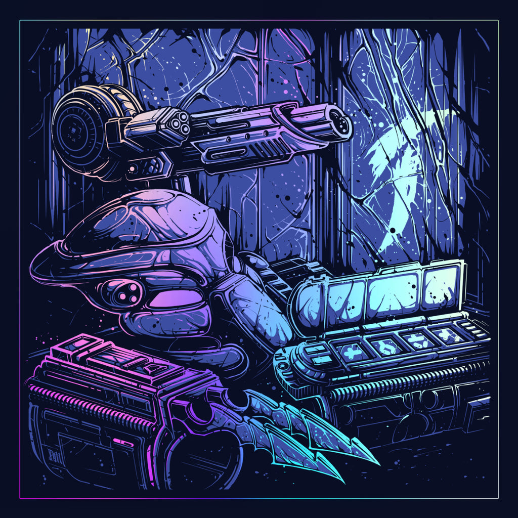 Dan Mumford “If it bleeds.” Foil variant -  framed print