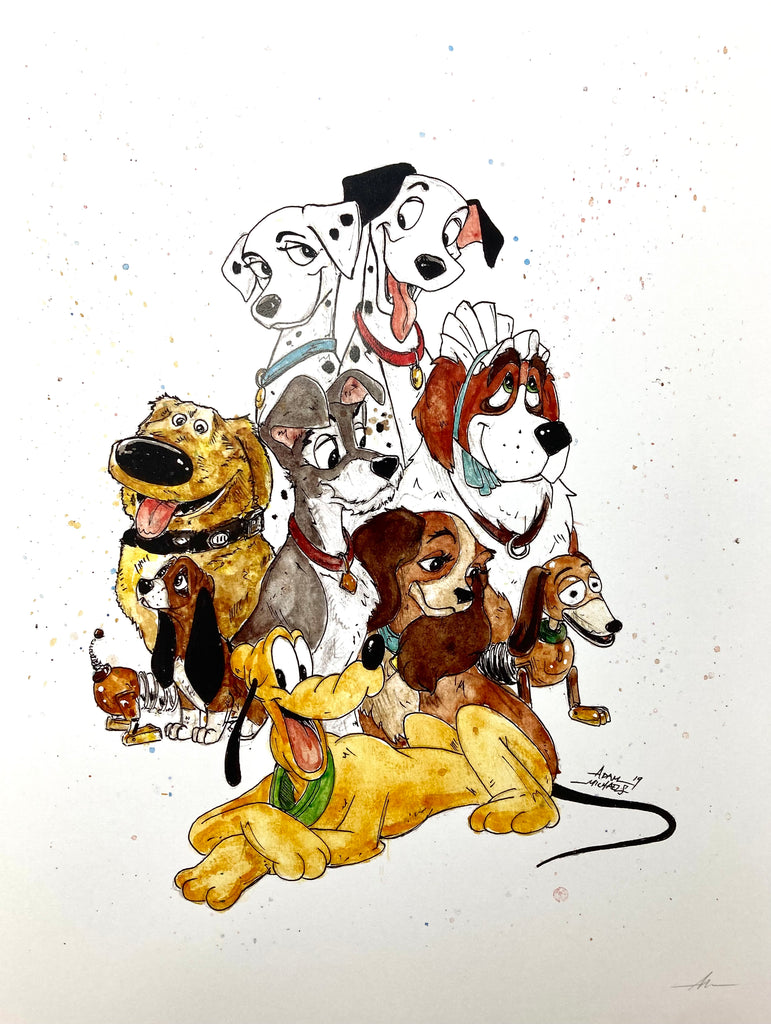 Adam Michaels (Adam's Artbox) "Disney Dogs" print