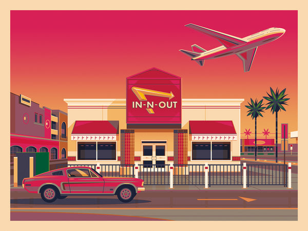 George Townley "In N Out LAX at Sunset (Retrospective Edition)" Framed Print