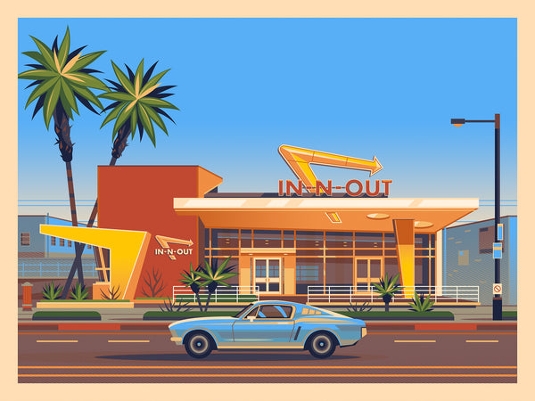 George Townley "In N Out Westwood (Retrospective Edition)" Framed Print