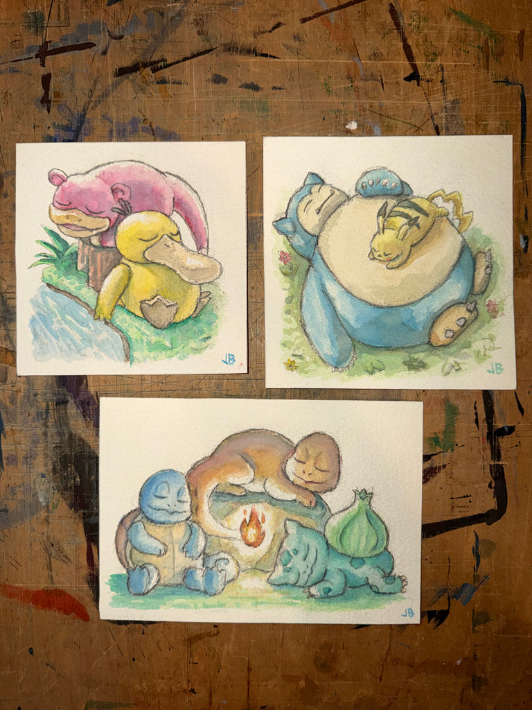 Josh Seth Blake "Napping Pokémon" Print Set