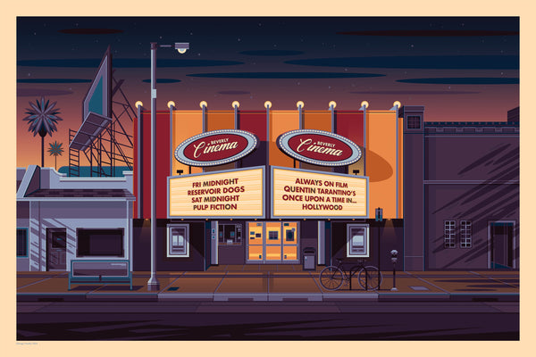 George Townley "New Beverly Cinema at Night" Framed