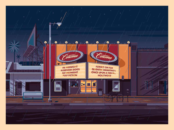 George Townley "New Beverly Cinema at Night" Print