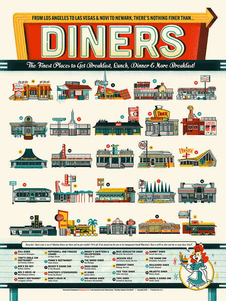 Ian Glaubinger "Nothing Finer Than Diners" Print (Timed Release)