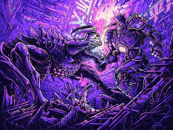 Dan Mumford “Today, we are canceling the Apocalypse.”   Rainbow Foil variant - framed print