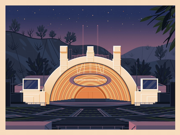 George Townley "Hollywood Bowl at Night" Print