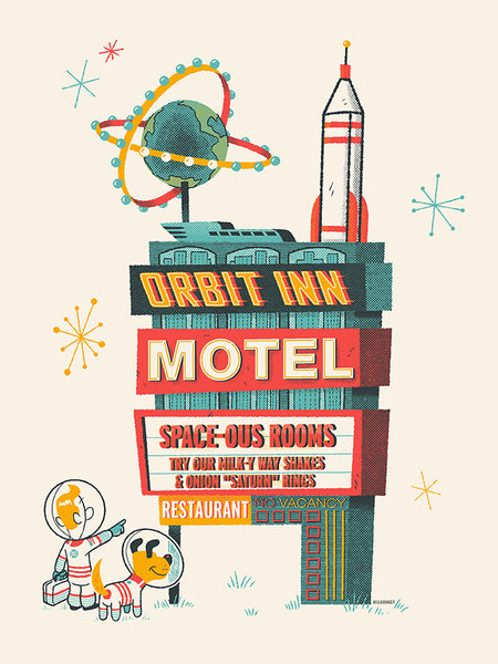Ian Glaubinger "Orbit Inn Motel" print