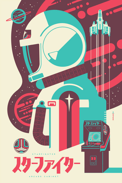 Tom Whalen "Starfighter Arcade Cabinet" Print