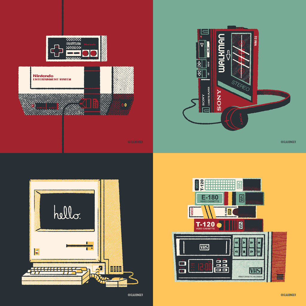 Ian Glaubinger "Back to the 1980s: Technology" Print Set