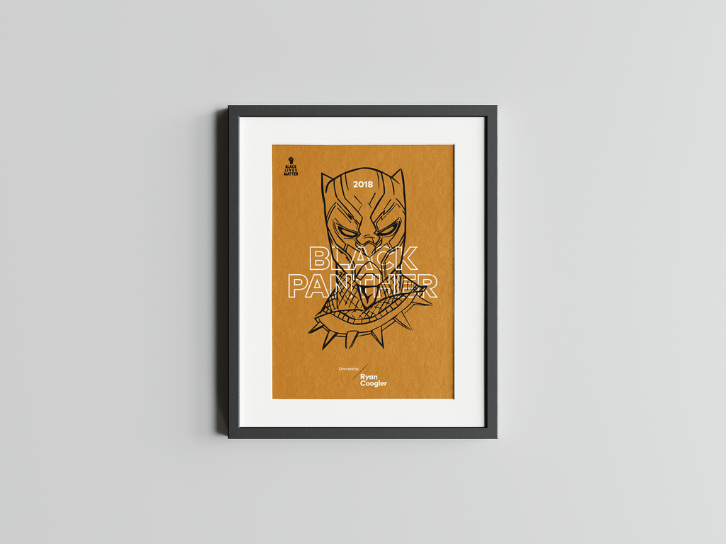 Title Cards "#5 Black Panther" Framed Print