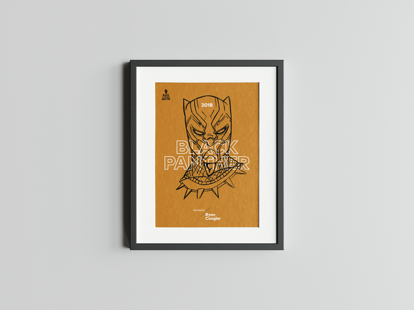 Title Cards "#5 Black Panther" Framed Print