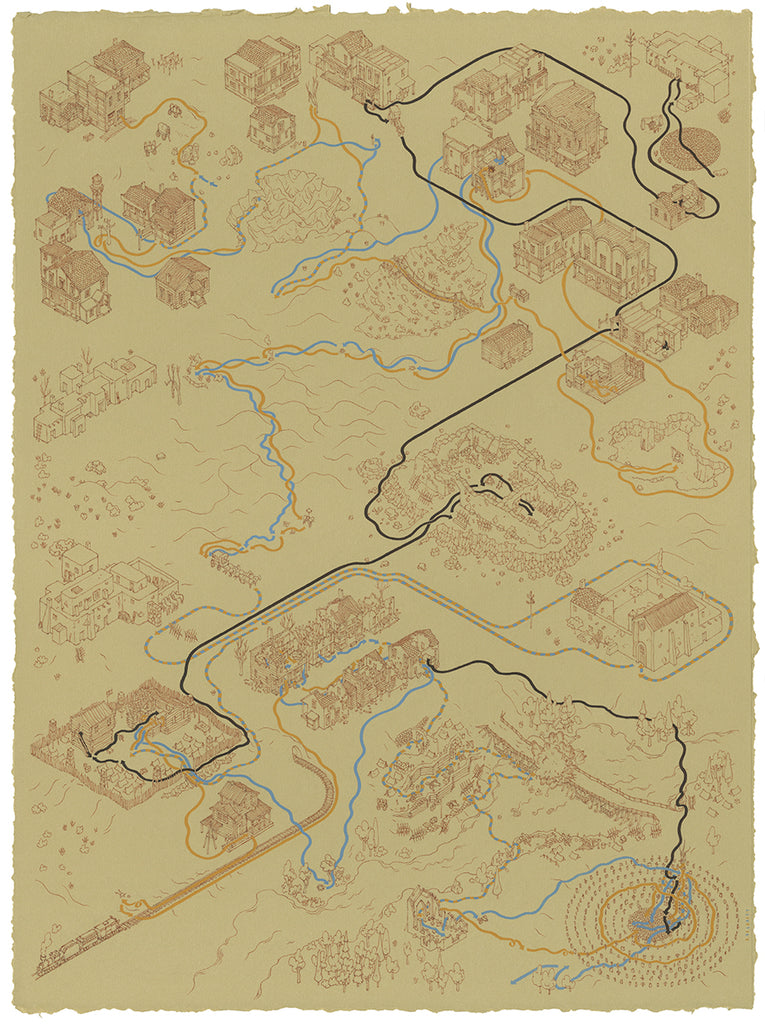 Andrew DeGraff "Paths of Blondie, Angel Eyes, and Tuco" Print