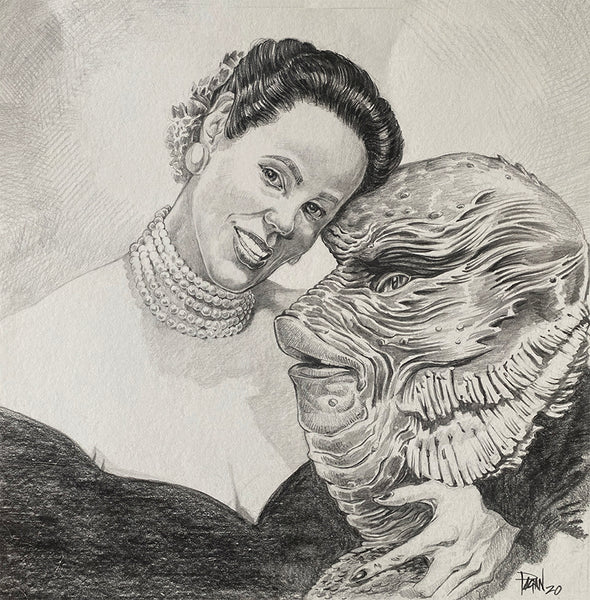 Augie Pagan "Millicent Patrick with Gill Man."