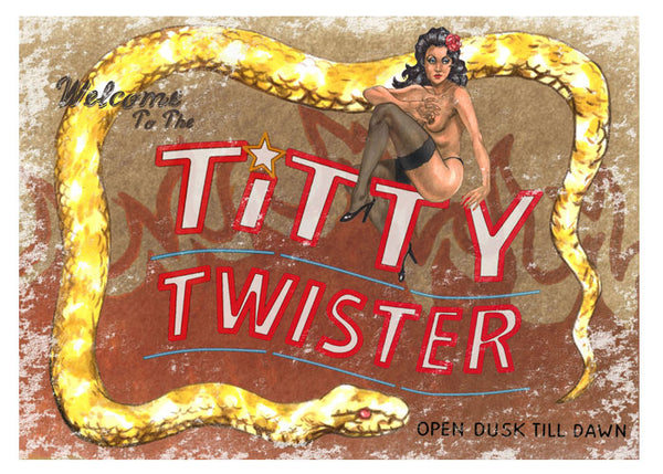 Beau Berkley "Titty Twister" Postcard Print