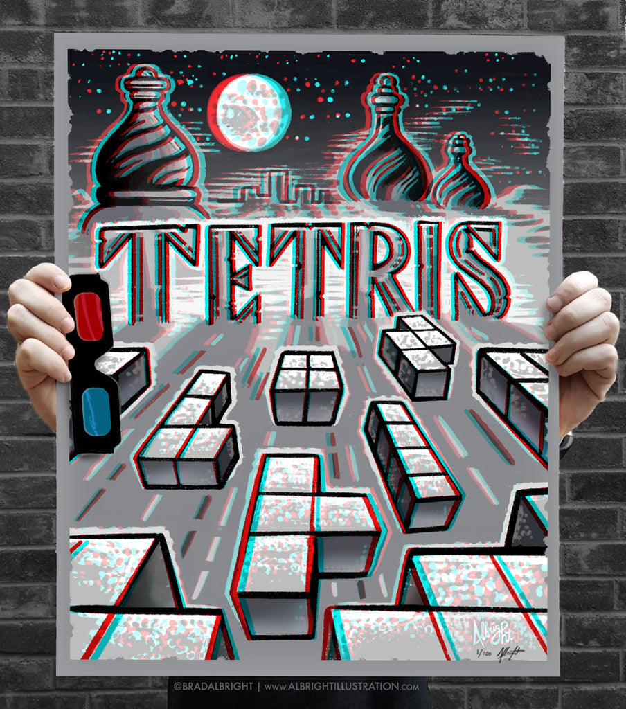 Brad Albright "TETRIS 3D" Print + Glasses