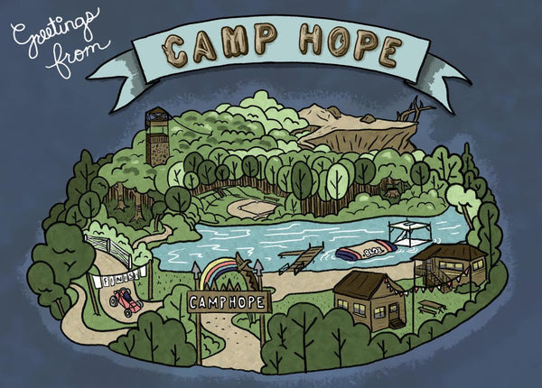 Bryan Brinkman "Greetings from Camp Hope" Postcard Print