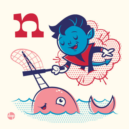 Dave Perillo "N is for Netting Narwhals" Print