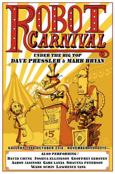 Dave Pressler and Mark Bryan "Robot Carnival" Print
