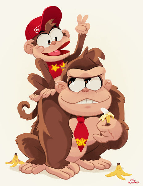 Erin Hunting "Donkey and Diddy Kong" print