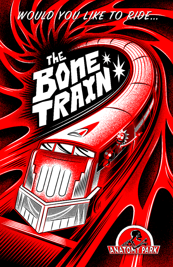 J.C. Arenas (Robot Soda) "The Bone Train" Framed Print