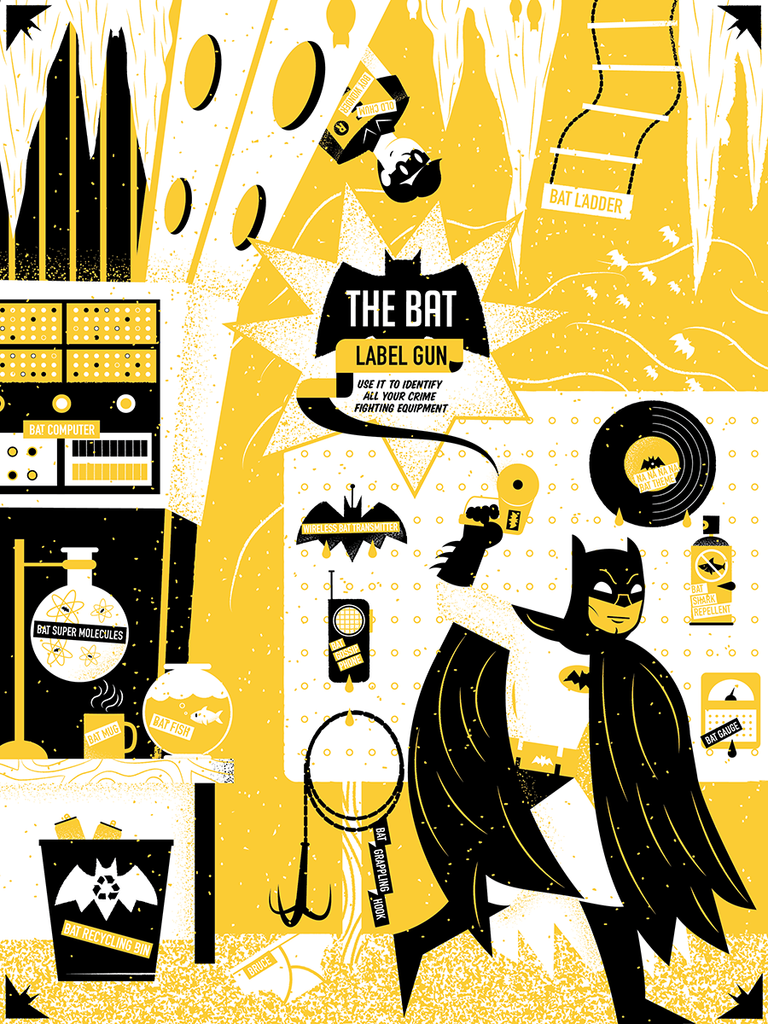 James Olstein "Bat Label Gun" Print