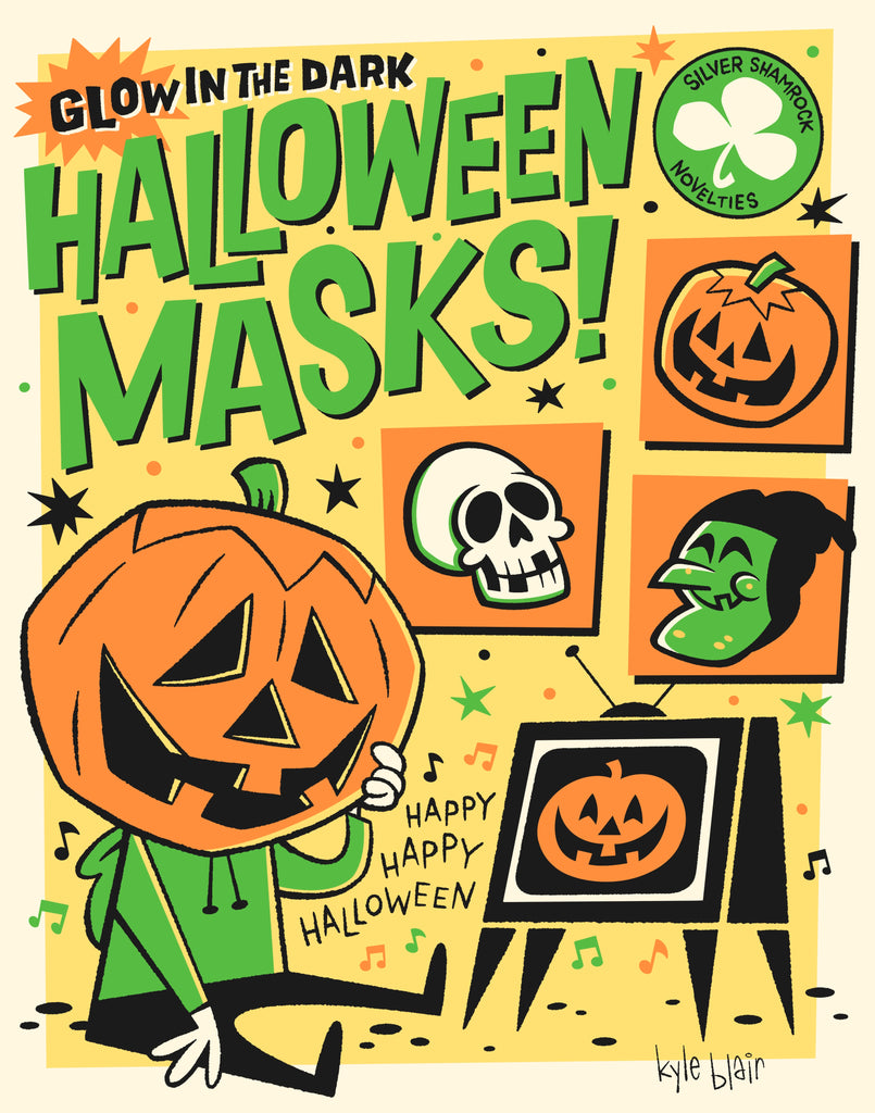 Kyle Blair "Halloween Masks!" Print