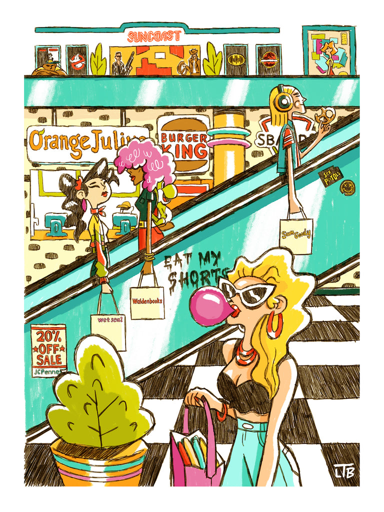Luke T. Benson "Shopping Mall Memories" Print