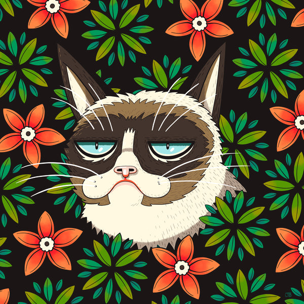 Luke T. Benson "Grumpy Cat in the Park" Print