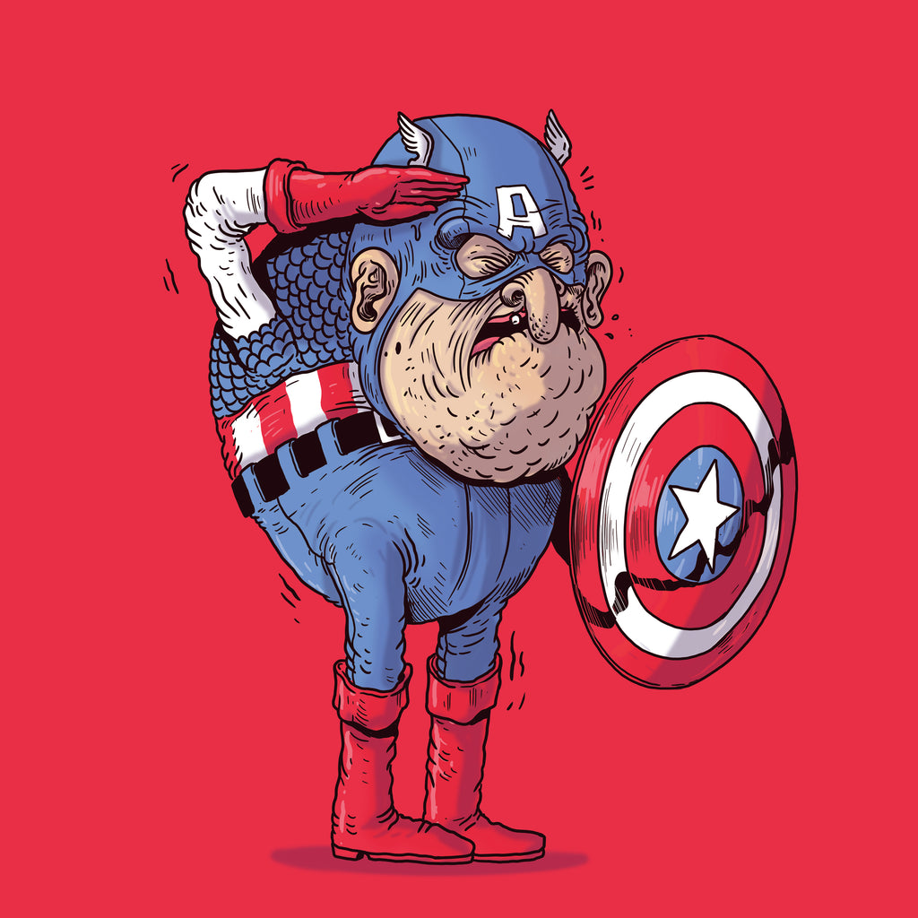 Alex Solis "Old Captain America" Print