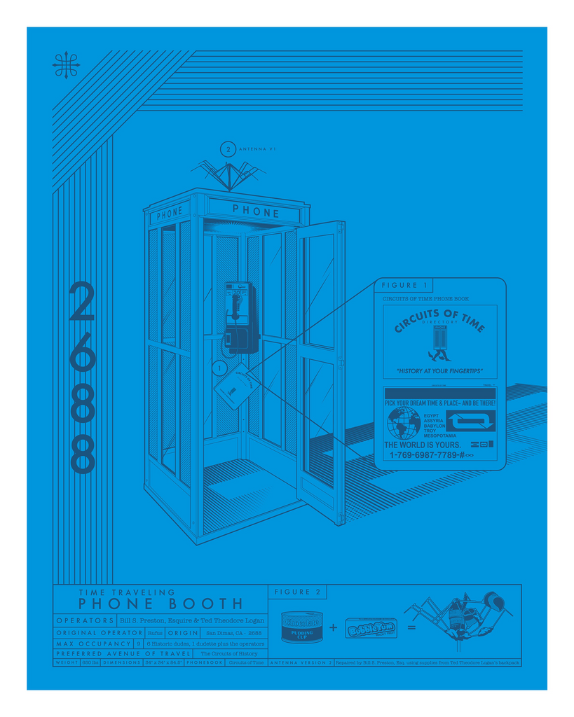 Jeff Boyes "2688-Time Traveling Phone Booth" Print
