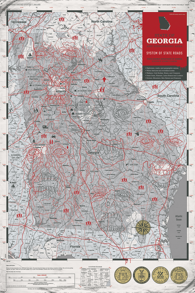 Anthony Petrie "Roamer Road Map" Print