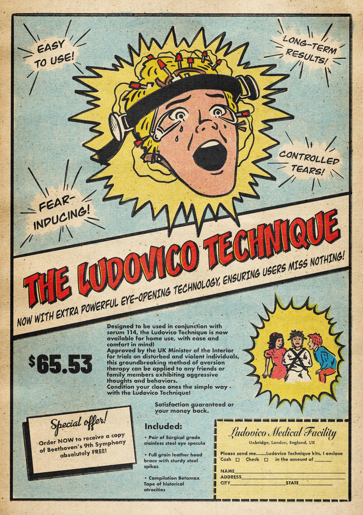 Sarah Sumeray "Ludovico Technique - A Clockwork Orange Mail Order Advertisement" Print