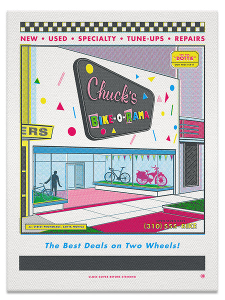 Steve Dressler "Chuck's Bike-O-Rama" Canvas Print