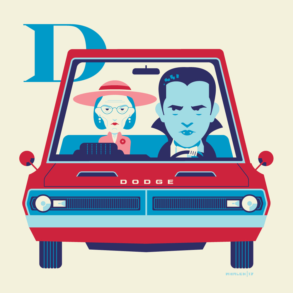 Tom Whalen "D is for Driving a Dodge Dart" Print