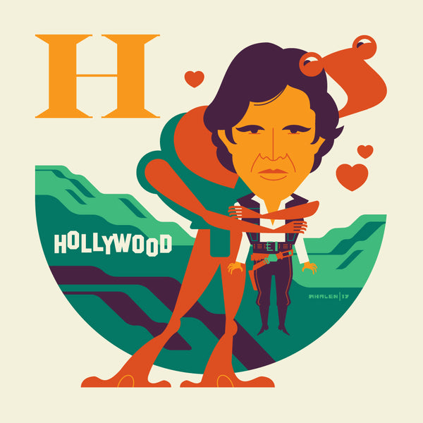 Tom Whalen "H is for Hollywood Hugging" Print