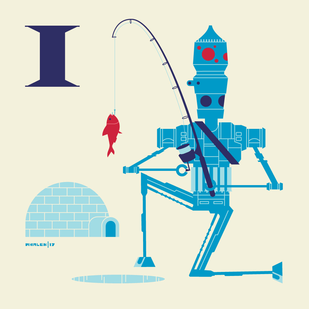 Tom Whalen "I is for Ice Fishing" Print