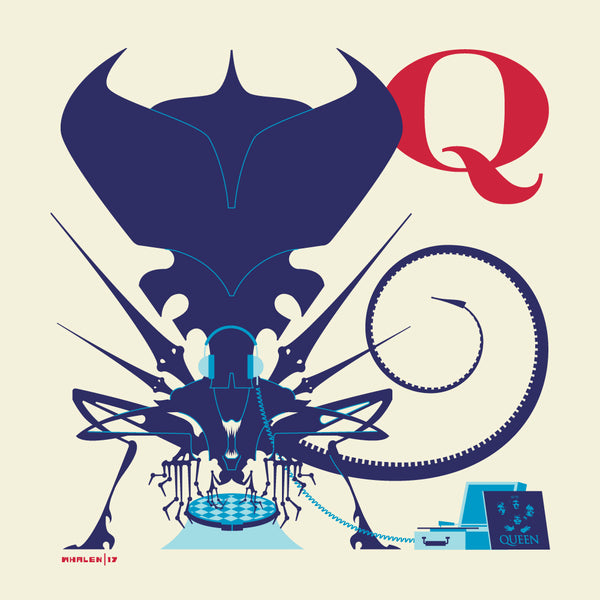 Tom Whalen "Q is for Queen" Print